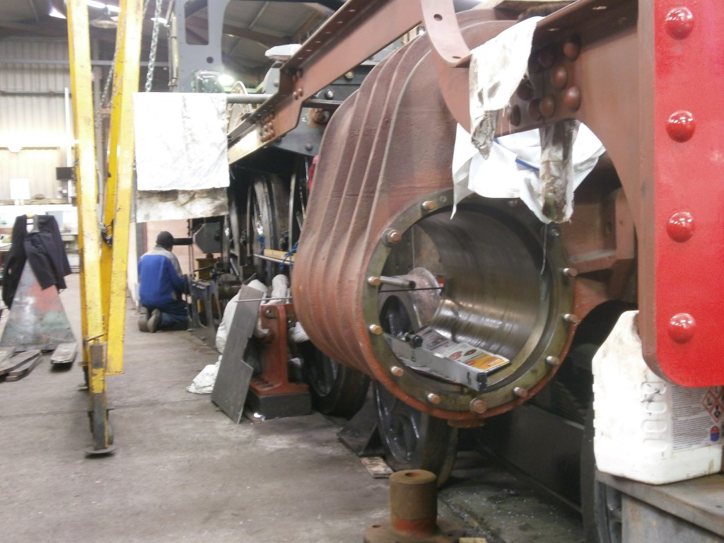 Another shot of the cylinder being lined up